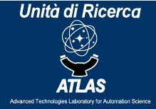 il logo dell'unità di ricerca presenta una scritta "advanced technologies laboratories for automation science" e il disegno stilizzato di un atomo con nucleo e orbitali