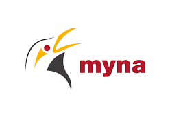 logo myna project - disegno della testa di un uccello stilizzato