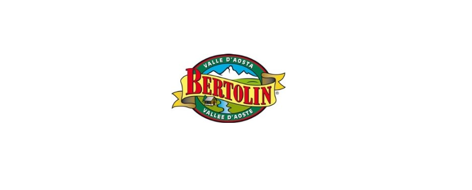 logo maison bertolin: il logo presenta un paesaggio con montagna sullo sfondo e un ruscello in primo piano