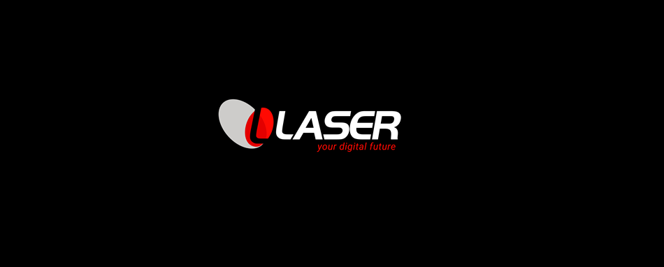 logo laser su sfondo nero