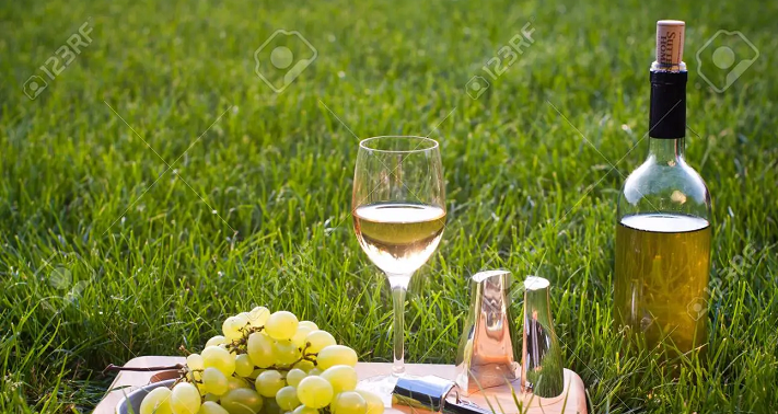 bottiglia di vino e uva